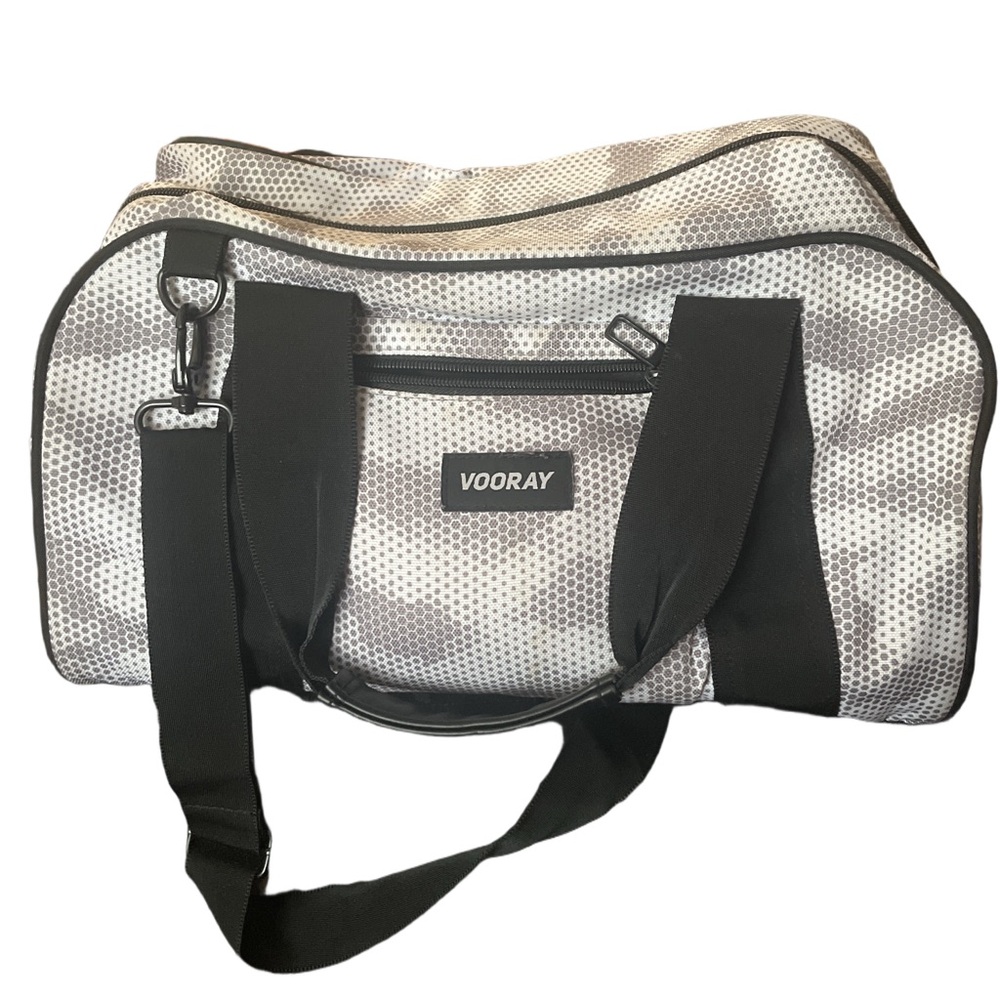 Vooray Women's Stylish Black and Gray Duffle Bag